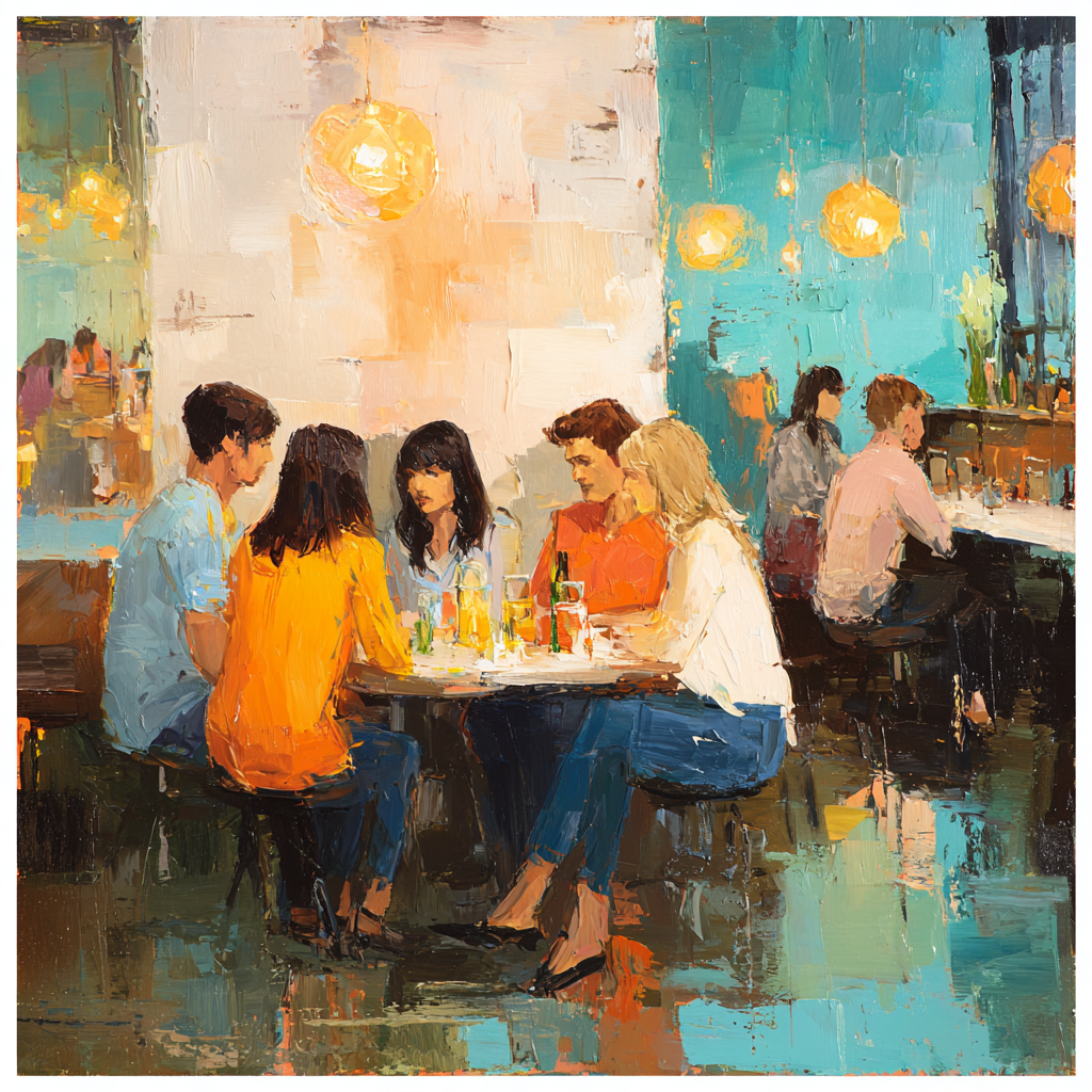 Pierre-Auguste Renoir Inspired Café Conversation Number painting