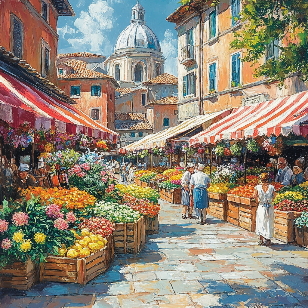 Viktualienmarkt Food Stalls Munich Germany painting number kit