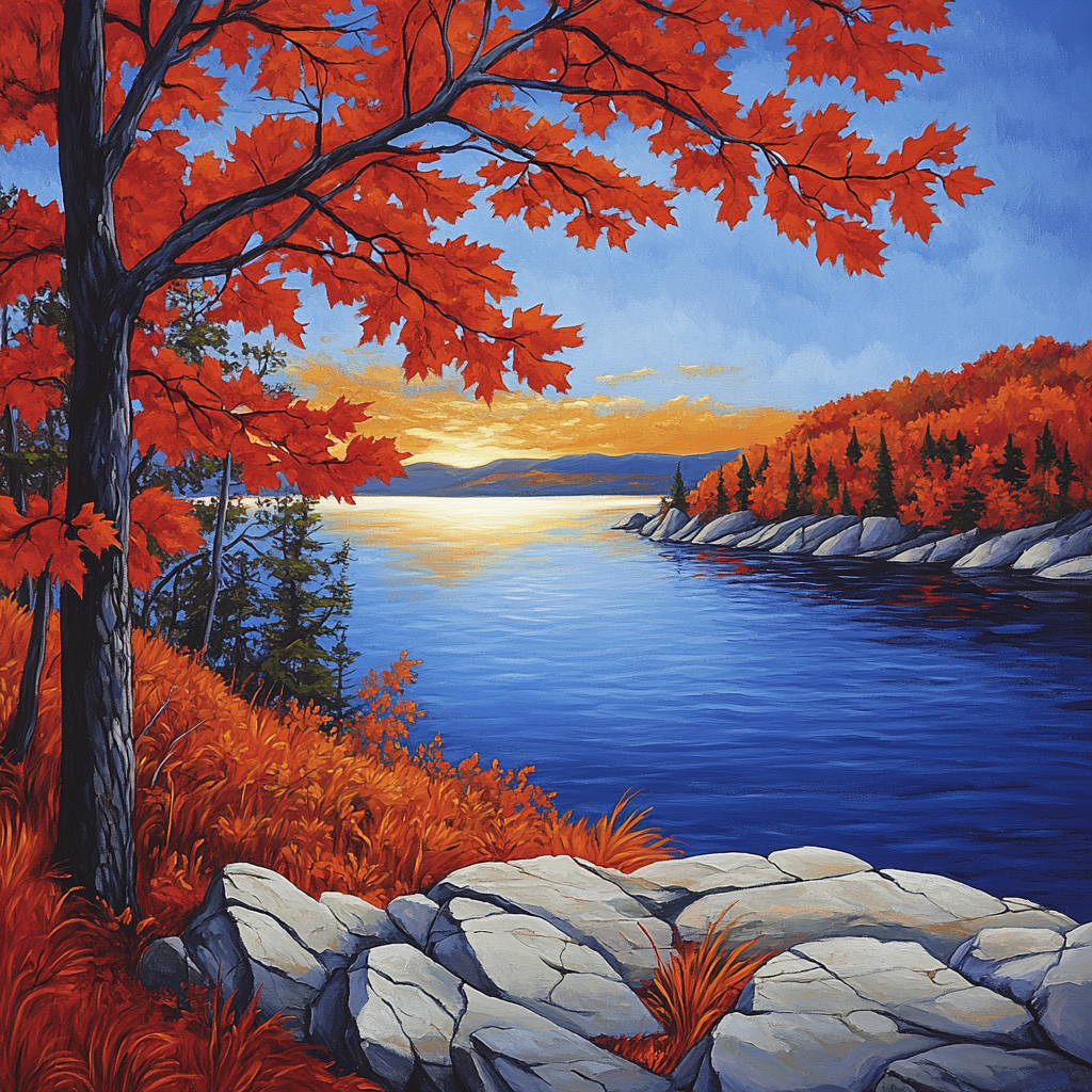 A.Y. Jackson Inspired Algoma Autumn Maples paint by numbers