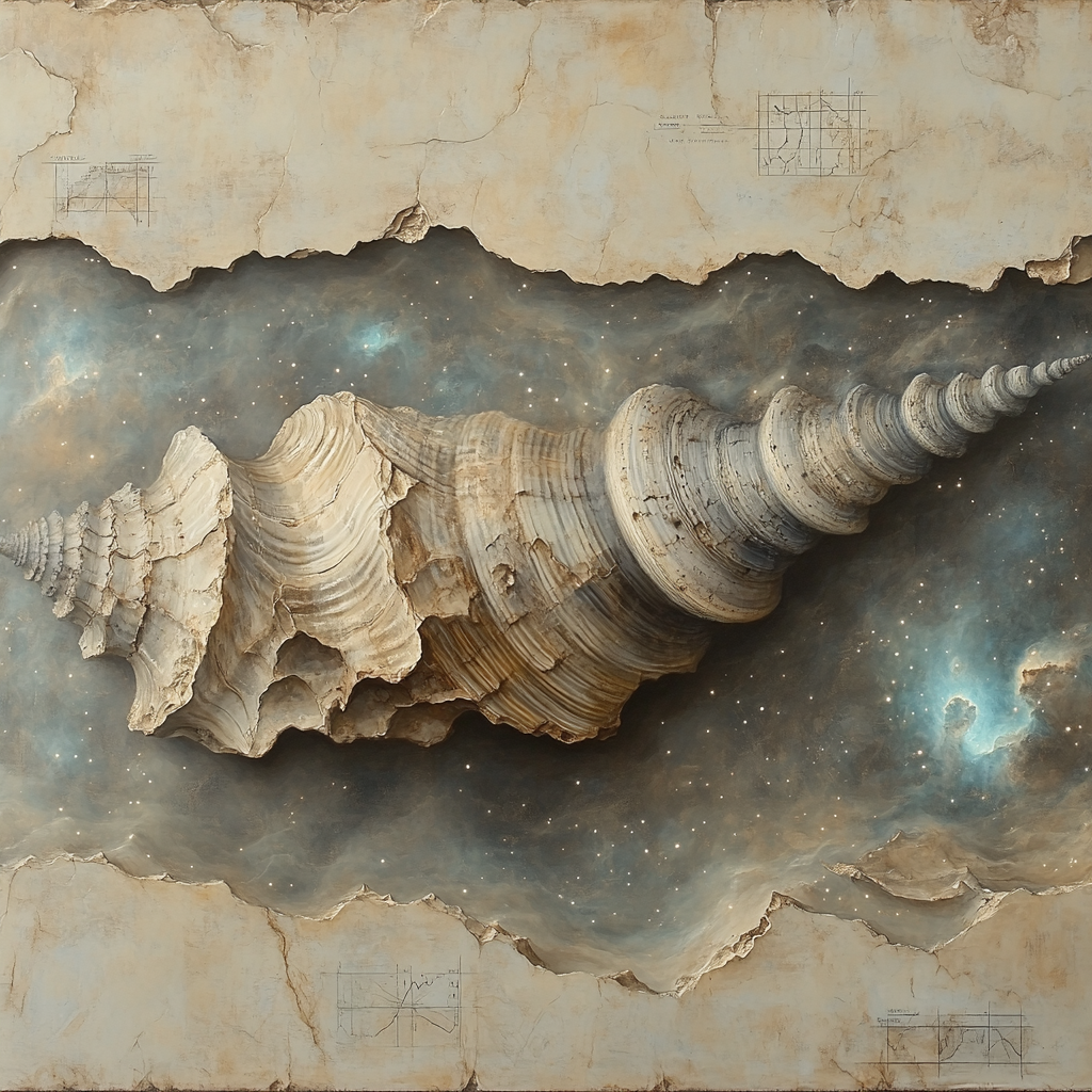 Leonardo Da Vinci Inspired Nebula Fossil Panorama Paint by numbers kits