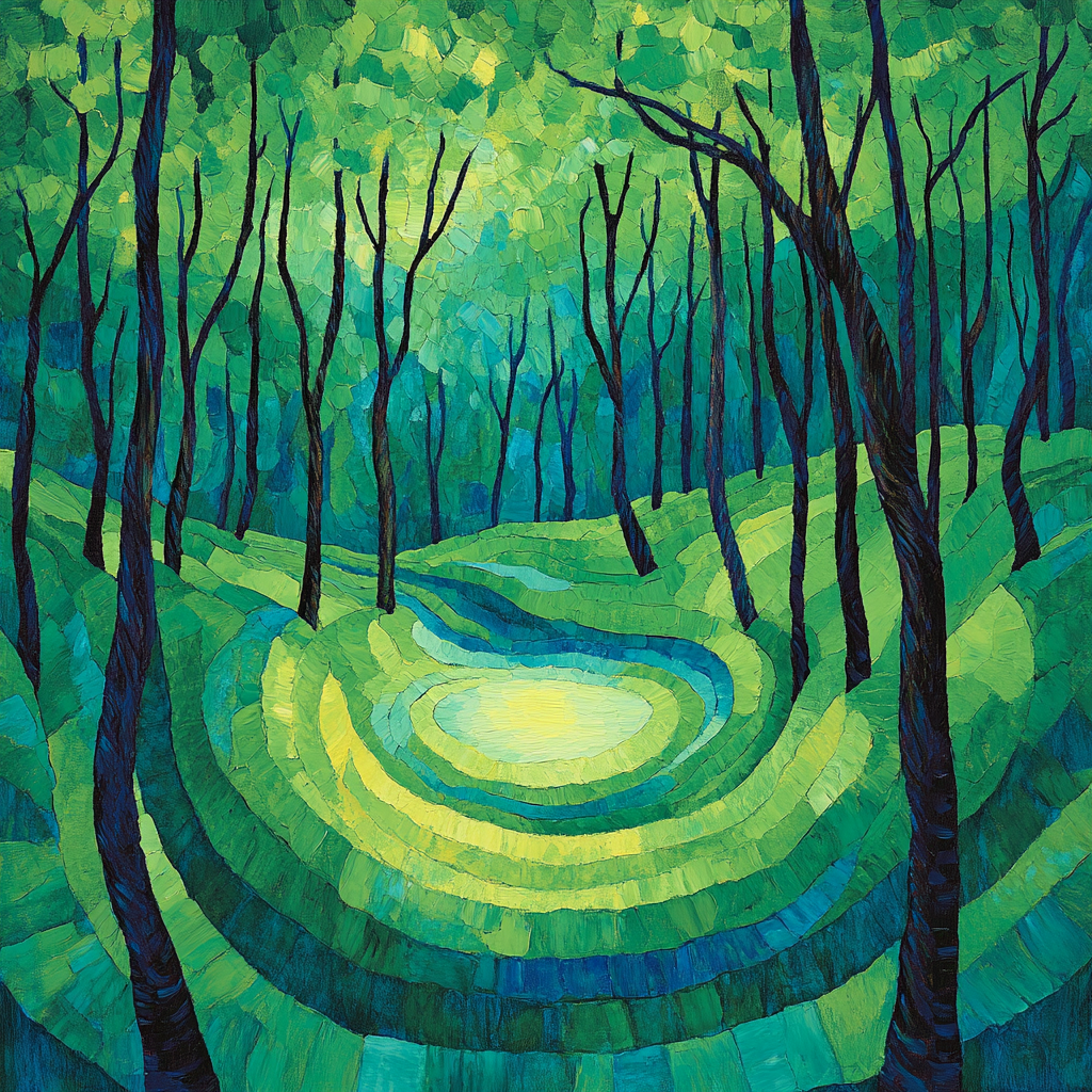 Edvard Munch Inspired Trembling Pine Hollow Painting by numbers kit