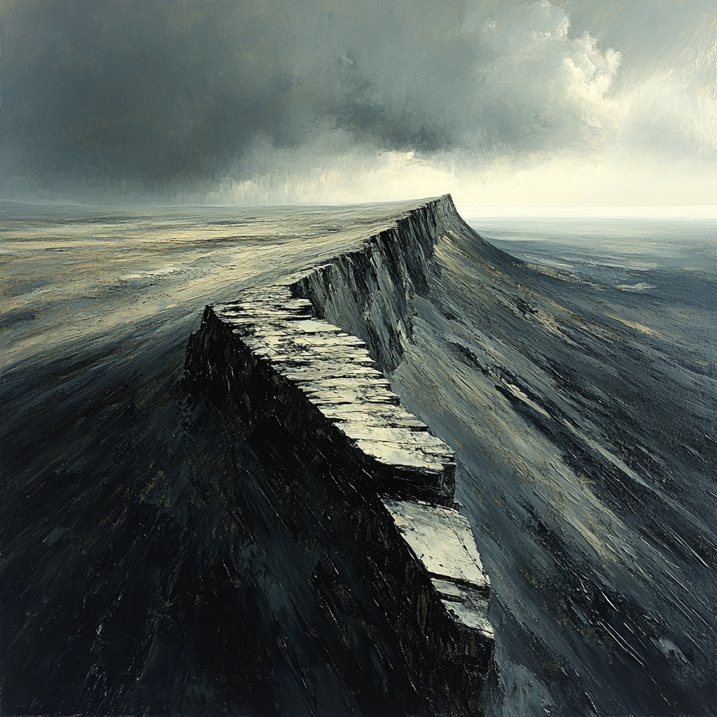 Francisco Goya Inspired Ashen Ridge Under Ominous Sky paint by color