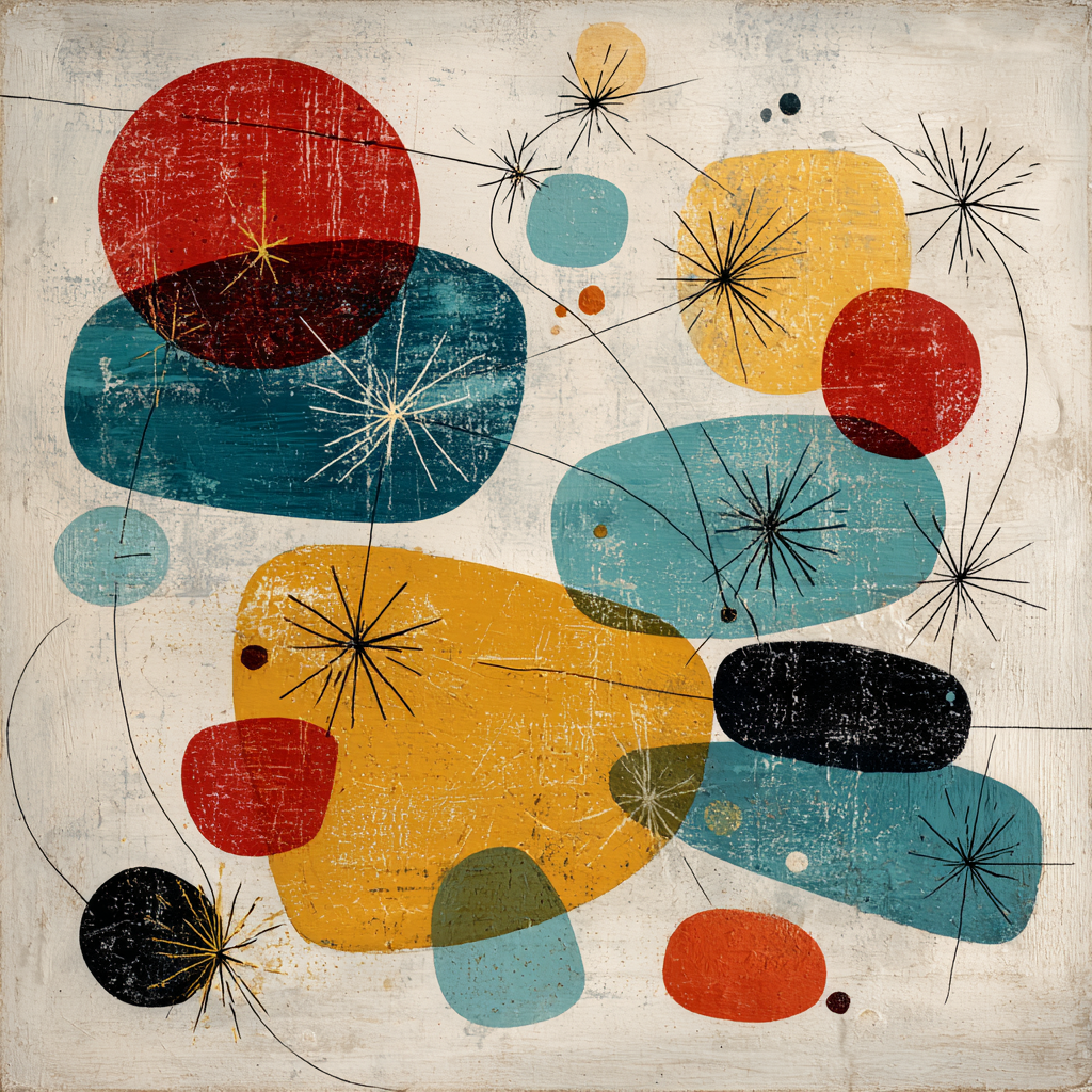 Joan Miró Inspired Cosmic Ballet Number painting