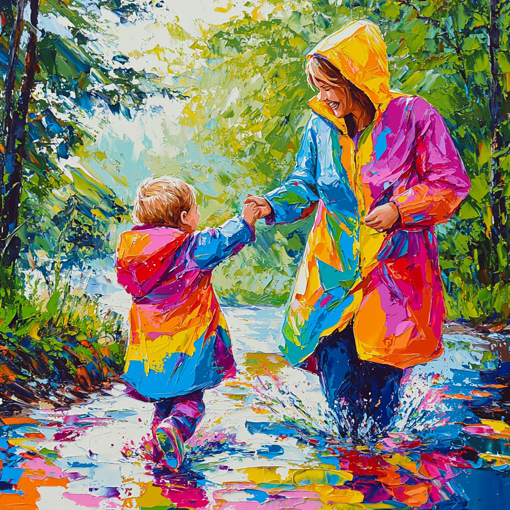 Joyful Dance In The Rain DIY Paint By Numbers