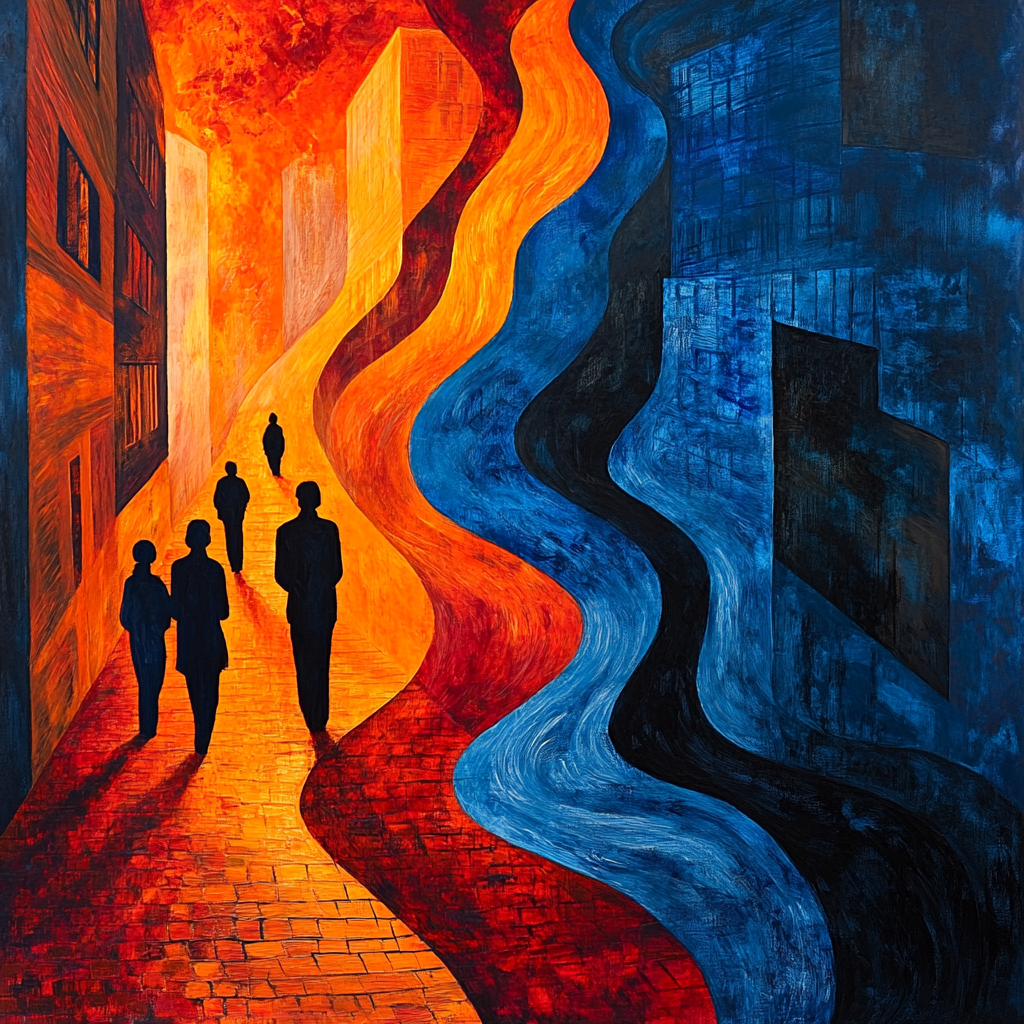 Edvard Munch Inspired Lonely Street DIY paint by numbers