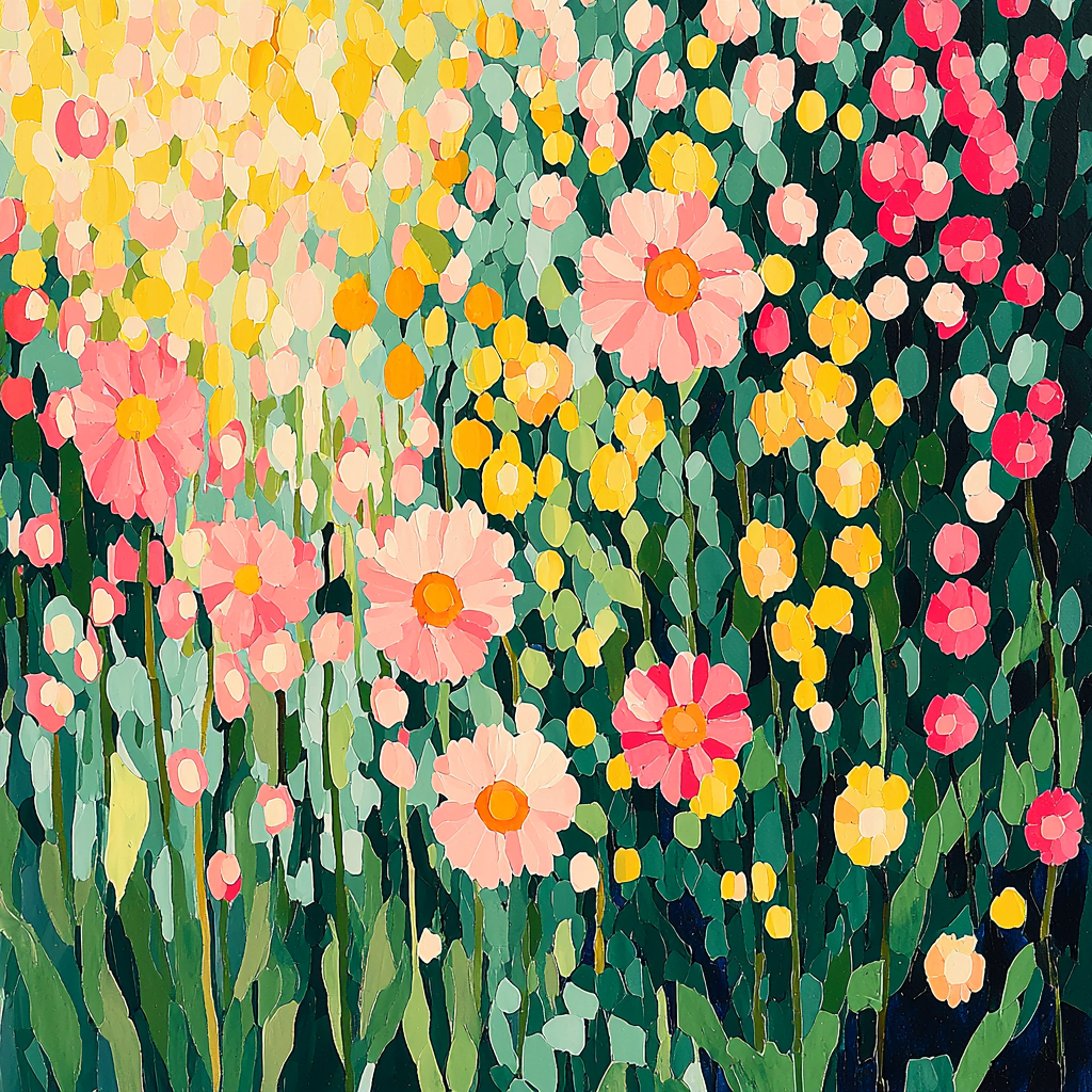 Georges Seurat Inspired Prismatic Flora Paint By Color