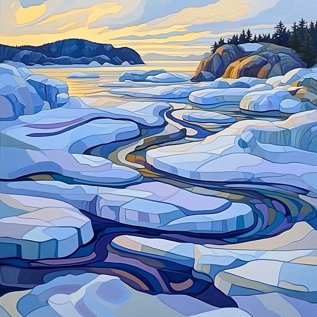 A.Y. Jackson Inspired Arctic Ice Chorus paint by numbers