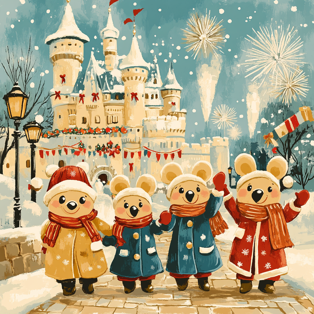 Enchanted Castle Snowfall Parade painting number kit