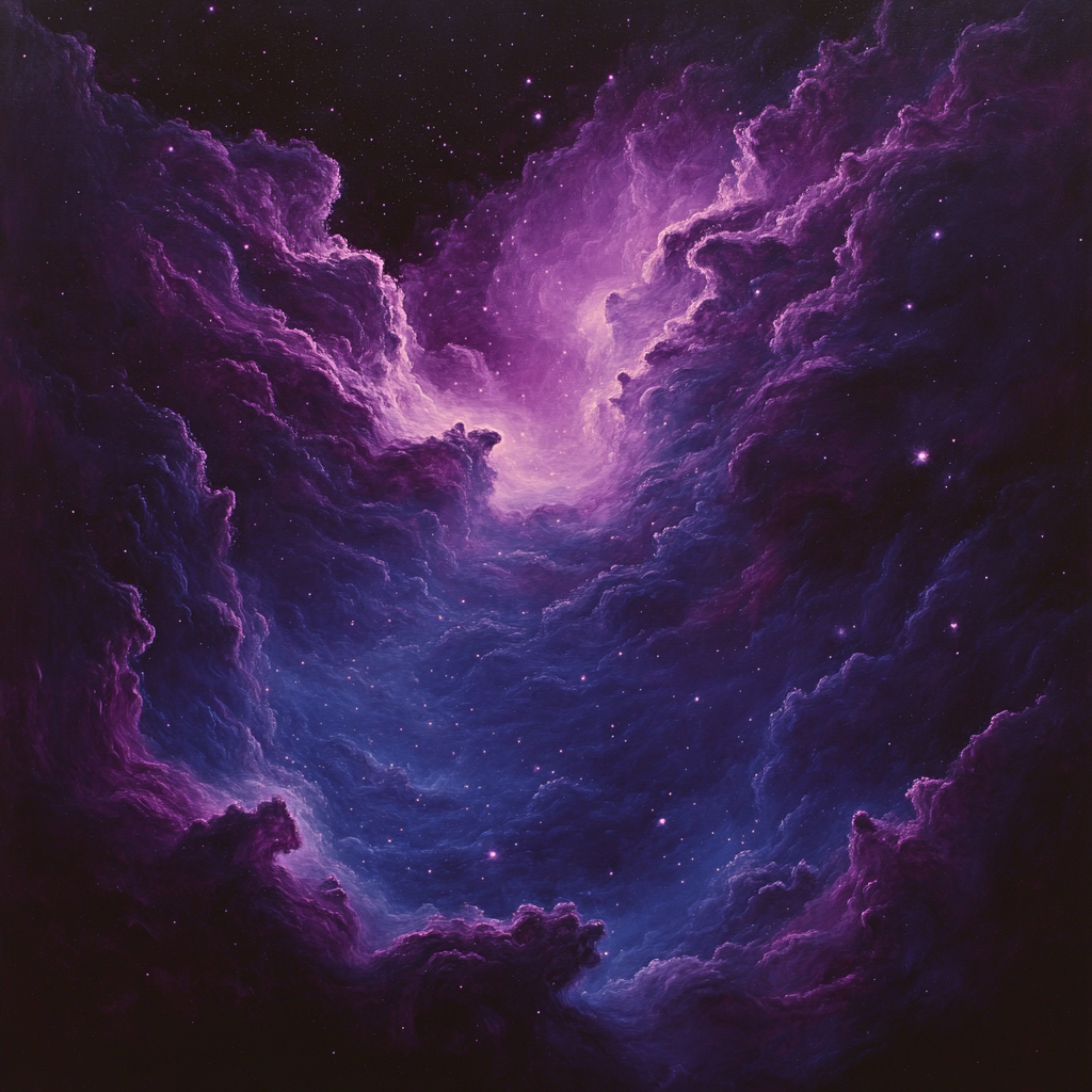 Caravaggio Inspired Midnight Nebula Bloom Number painting