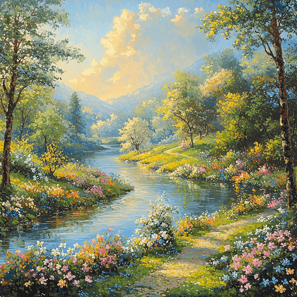 Thomas Kinkade Inspired Reflections Of Nature Paint By Color