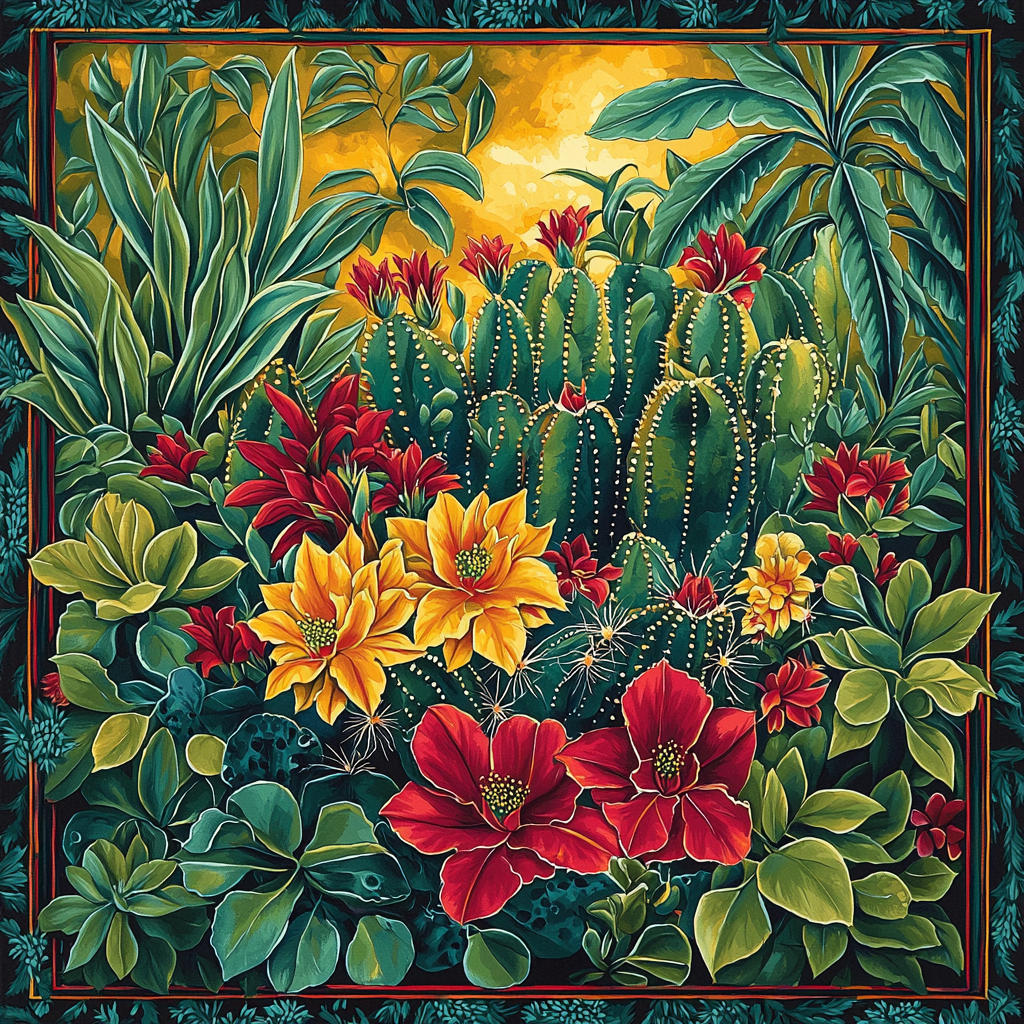 Frida Kahlo Inspired Resilient Cactus Symphony DIY Paint By Numbers