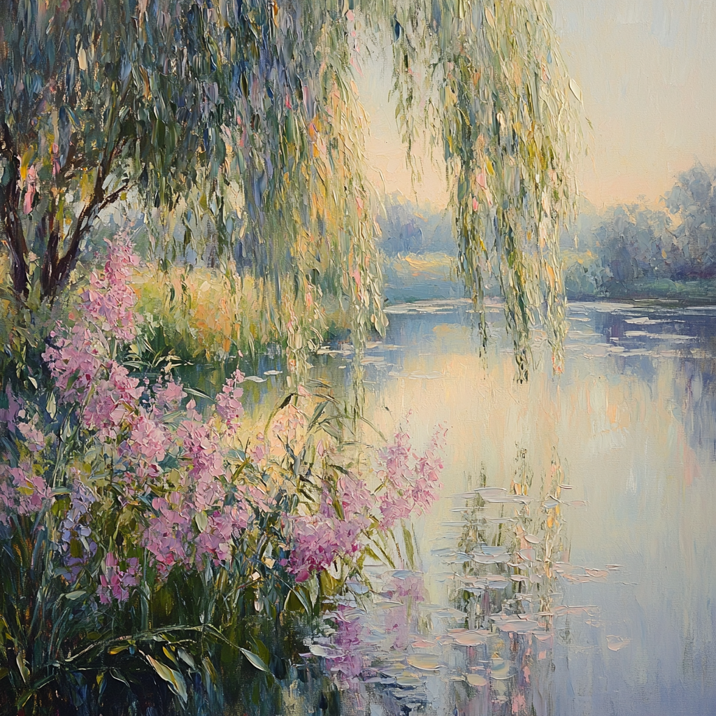 Monet Inspired Reflections Of Dawn paint by number