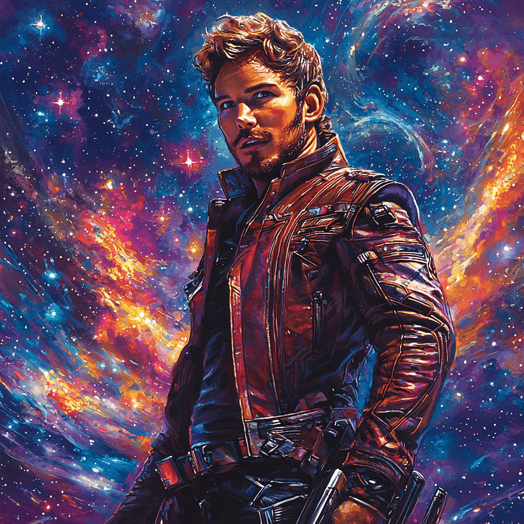 Chris Pratt: Starlord's Galactic Gambit Paint By NumberChris Pratt: Starlord's Galactic Gambit - DIY Painting By Numbers Kit - Image 3