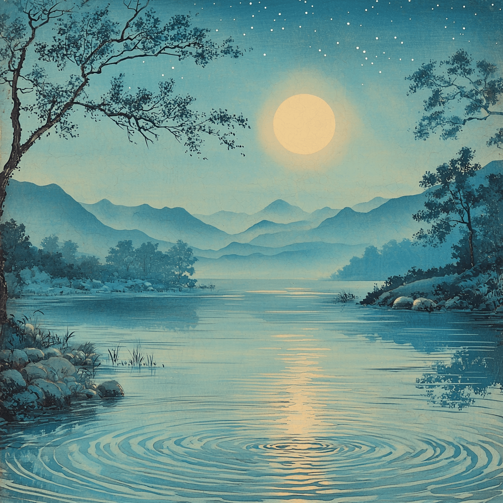 Utagawa Hiroshige Inspired Mystical Moonlit Waters Paint By Number