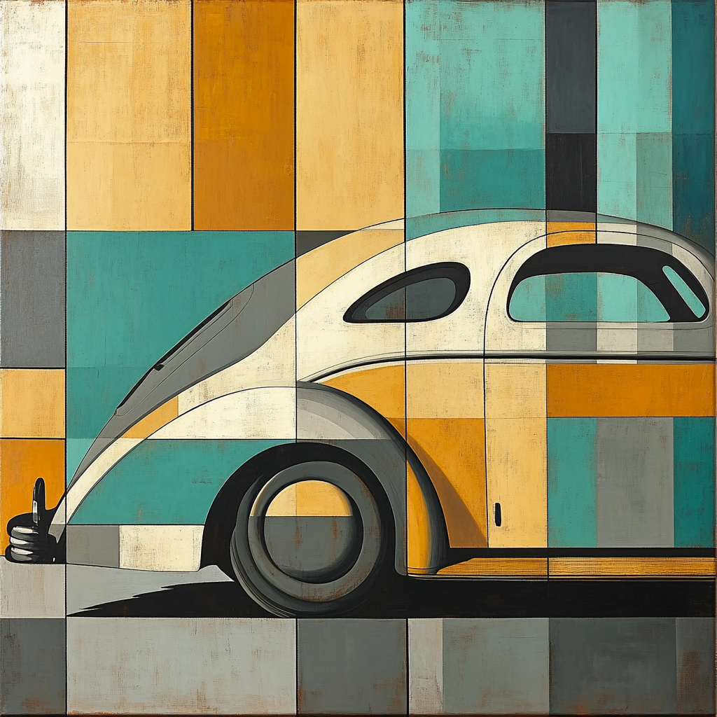 Picasso Inspired Vintage Car paint by color