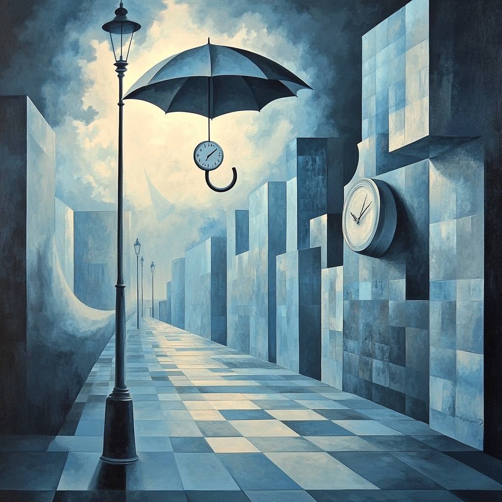 Magritte Inspired Silent Streets paint by number
