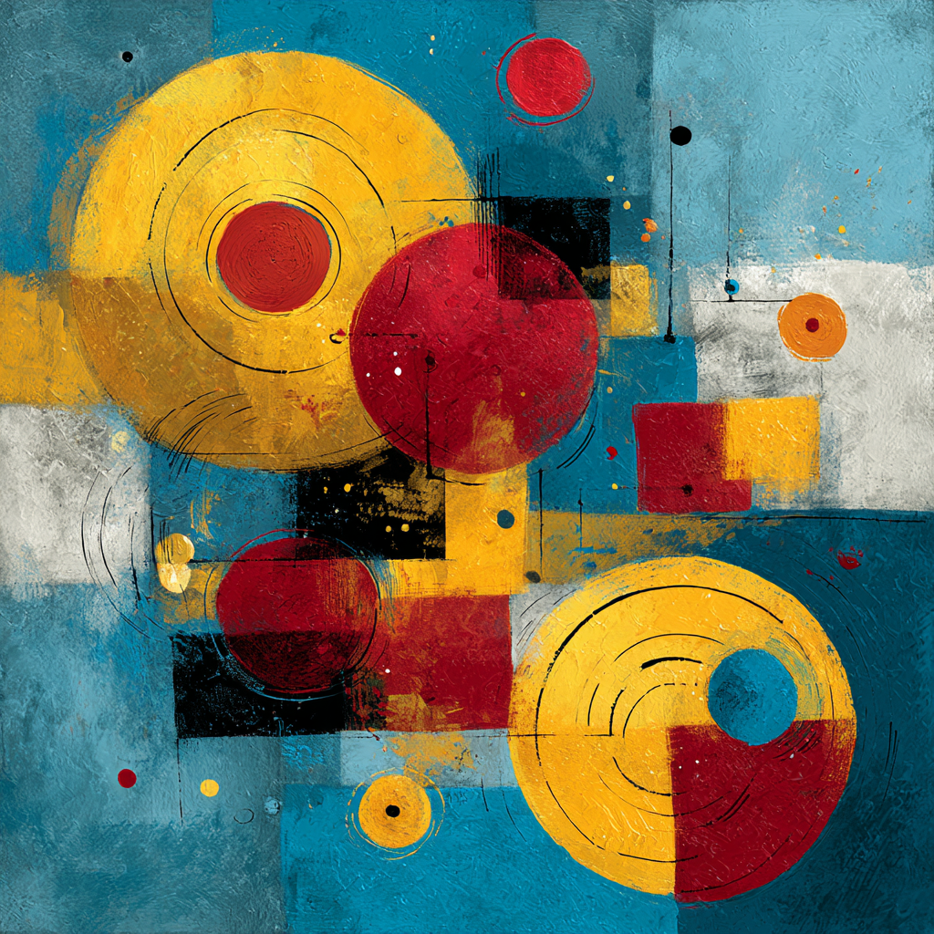 Kandinsky Inspired Cosmic Symphony Number painting