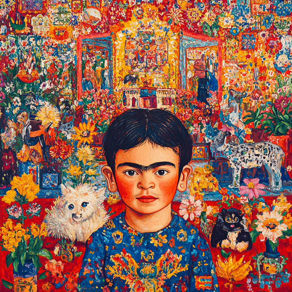 Frida Kahlo Inspired Symbolic Childhood Numbered painting kits