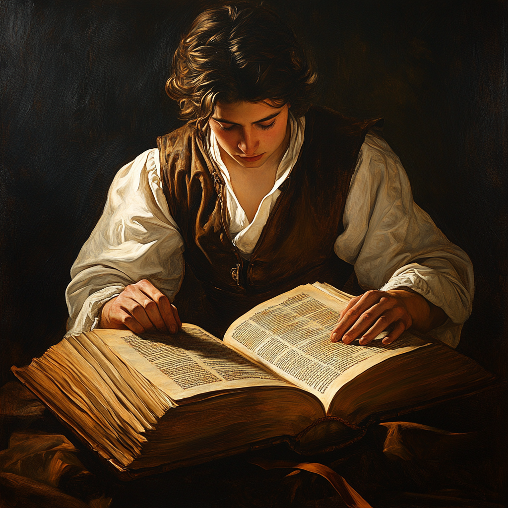 Caravaggio Inspired Dramatic Library Study Paint by numbers art