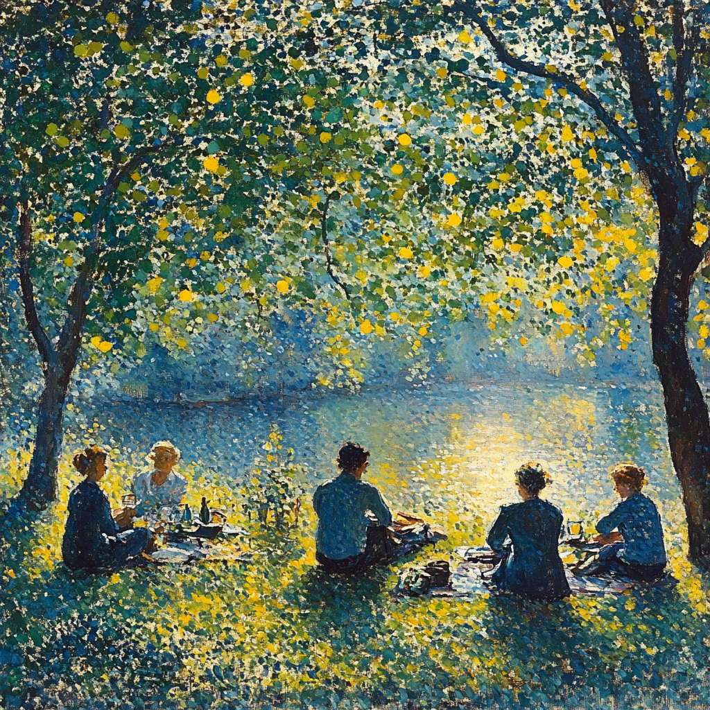 Georges Seurat Inspired Riverbank Afternoon Paint by numbers kits