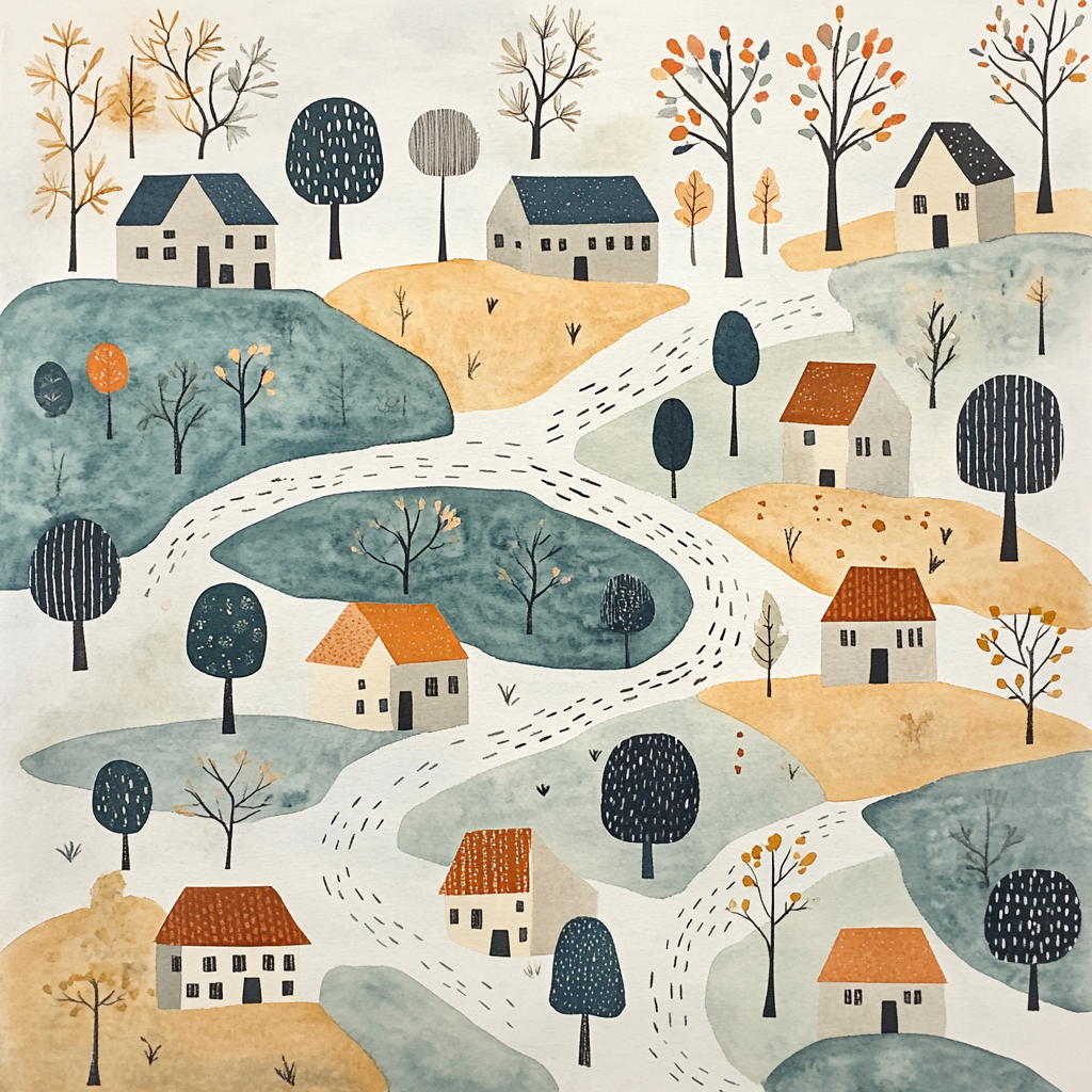 Paul Klee Inspired Village Map DIY paint by numbers
