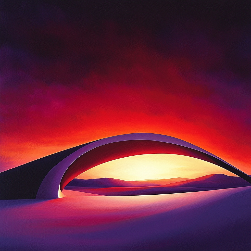 Georgia O Keeffe Inspired Crimson Desert Bone Silhouette painting number kit