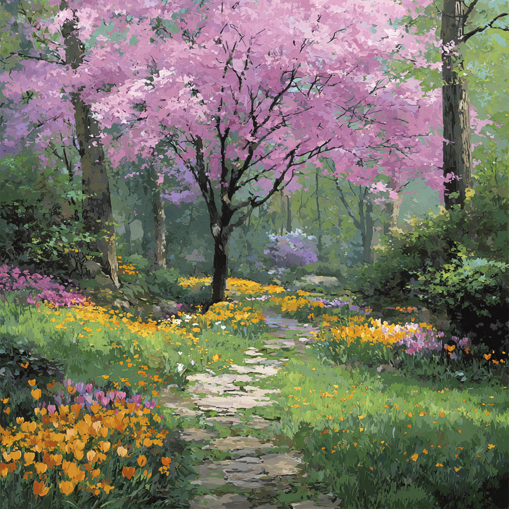 Monet Inspired Blossoming Garden DIY paint by numbers