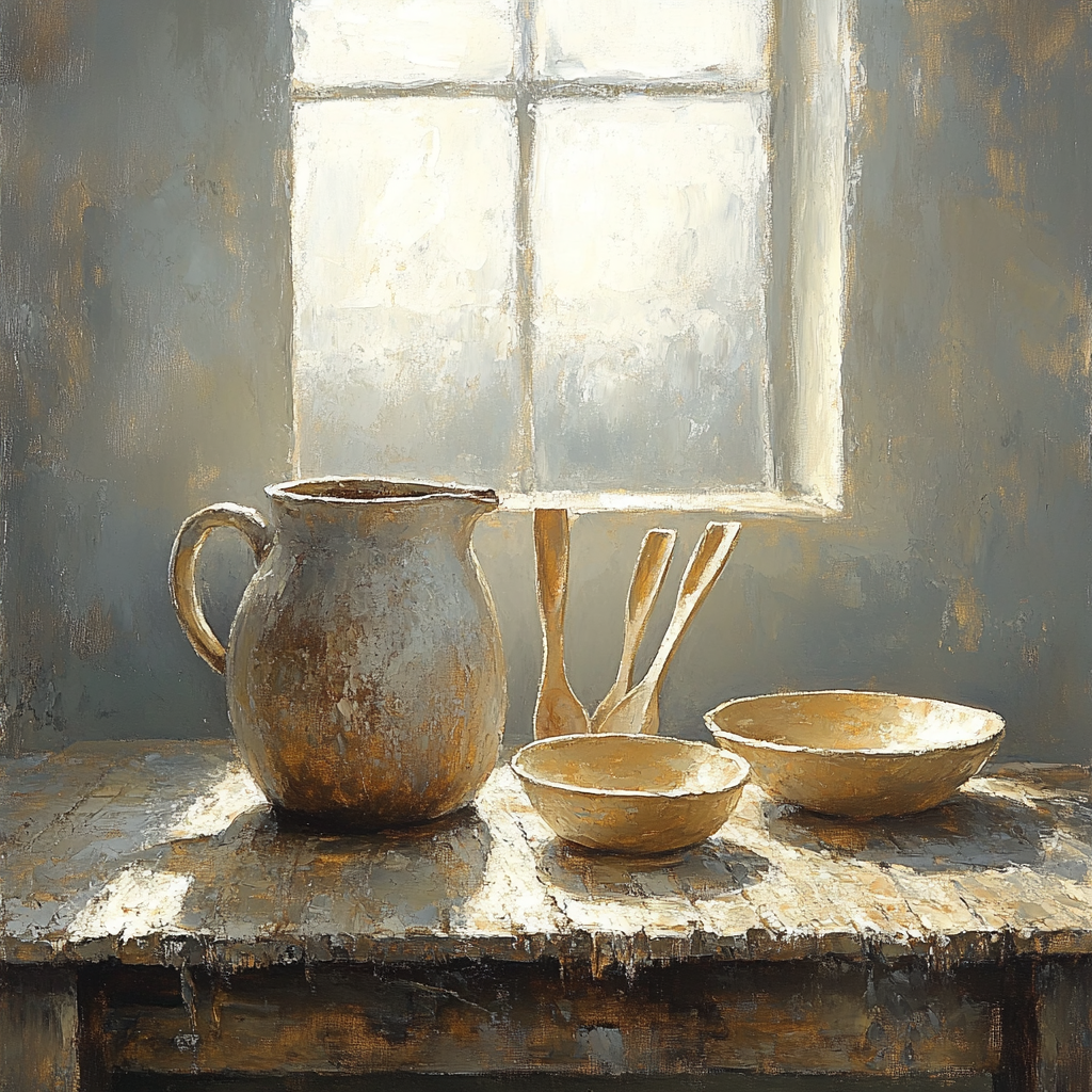 Diego Velázquez Inspired Clay Pitchers And Cooking Ladles Paint by numbers art