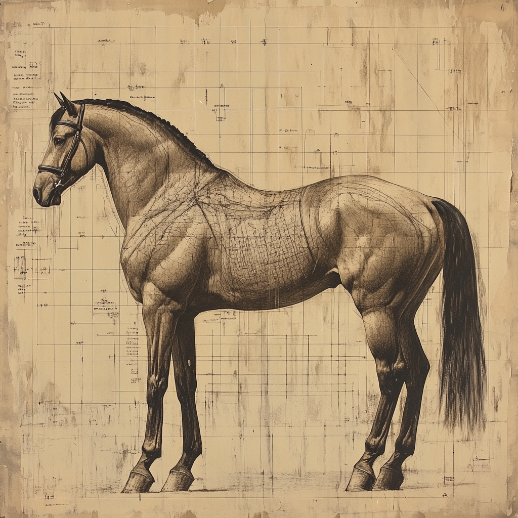 Leonardo Inspired Anatomical Study Of A Horse Painting by numbers kit