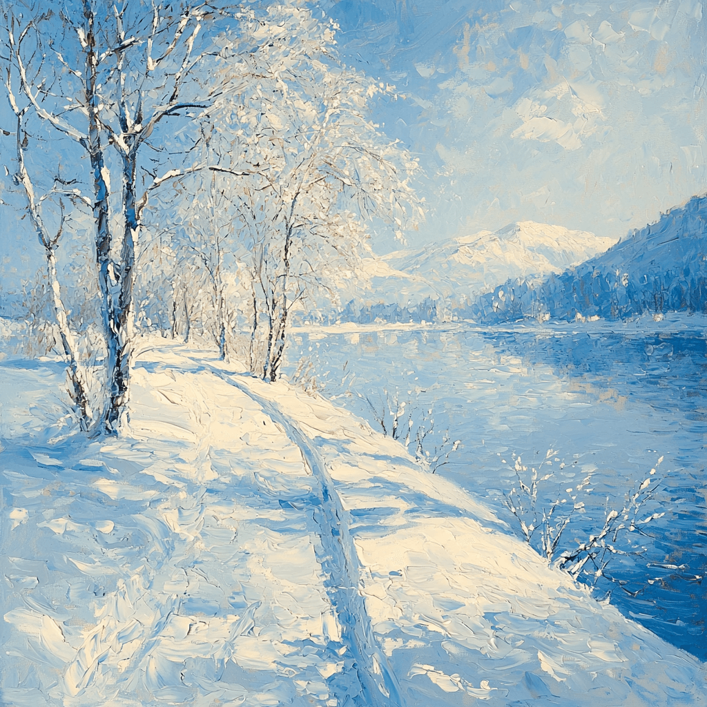 Claude Monet Inspired Monet's Winter Glow Numbered Painting Kits