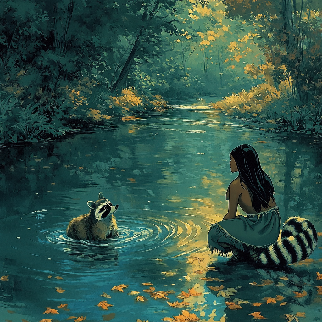 Pocahontas And Meeko Stream Numbered painting kits