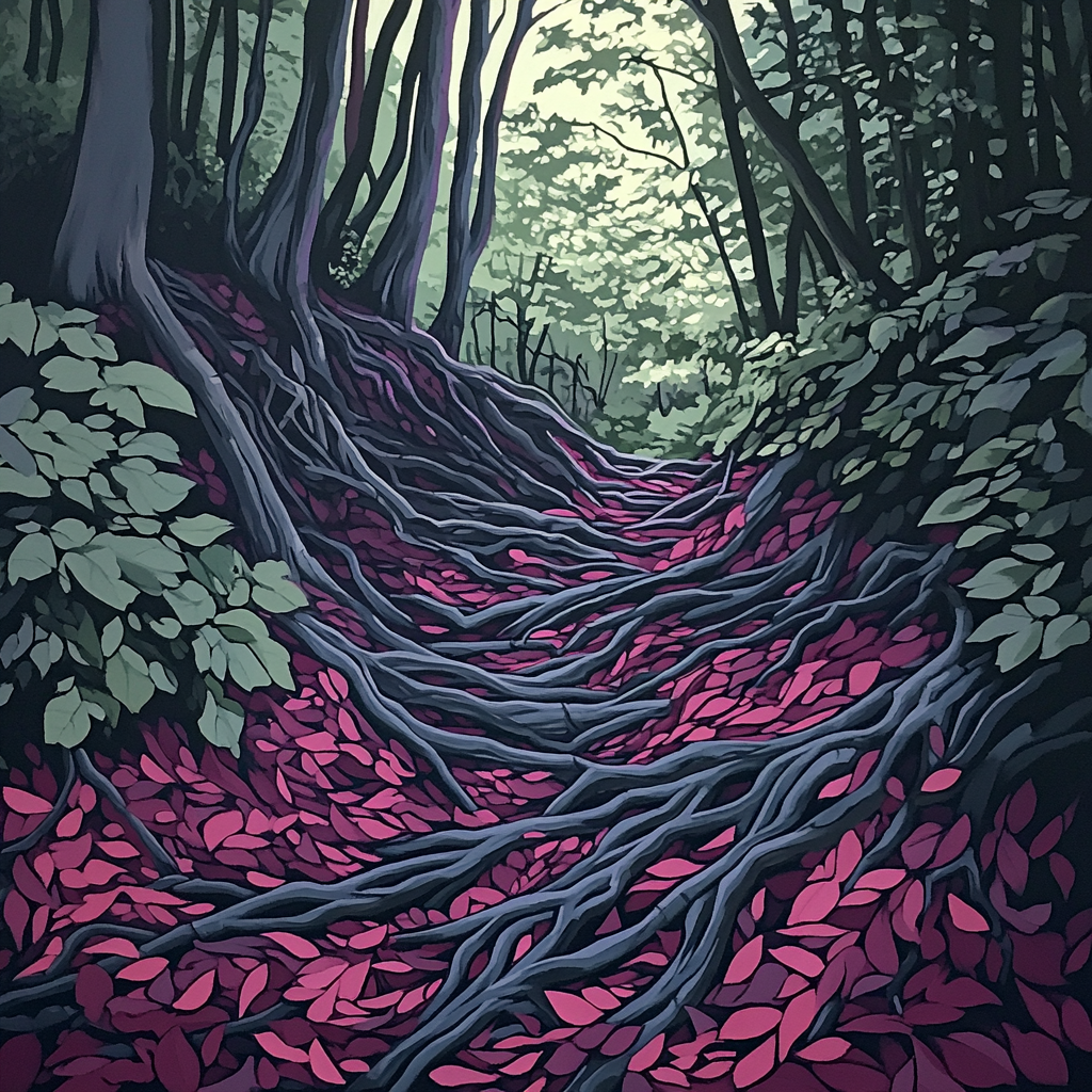 Arthur Lismer Inspired Twisted Roots And Tangle Of Undergrowth DIY paint by numbers