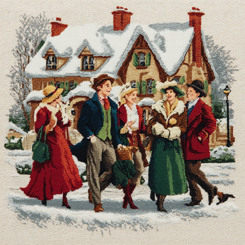 Caroling In The Snow Paint By Number
