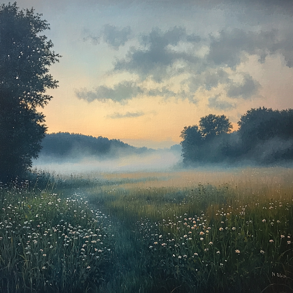 Nandalal Bose Inspired The Dawn Of Misty Meadows Paint By Numbers Kits