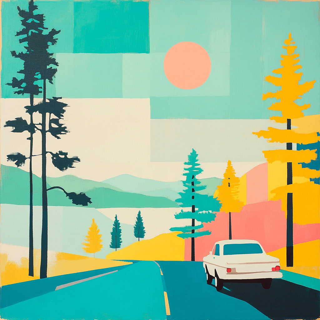 David Hockney Inspired Road Trip DIY paint by numbers