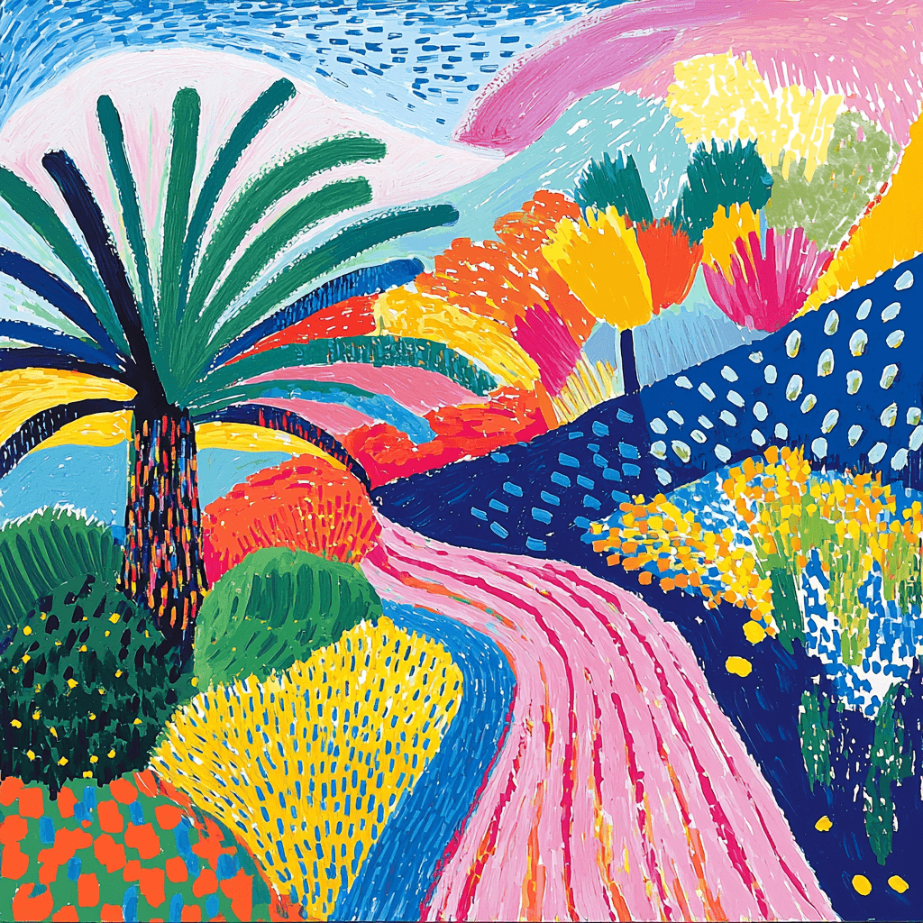 Hockney Inspired Playful Patterns Of Nature Numbered Painting Kits