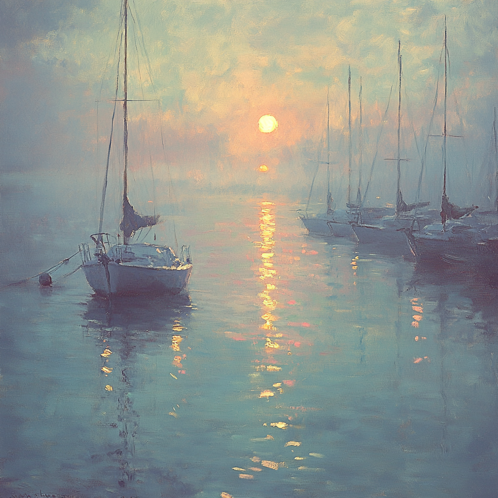 Claude Monet Inspired Foggy Seaside Number painting