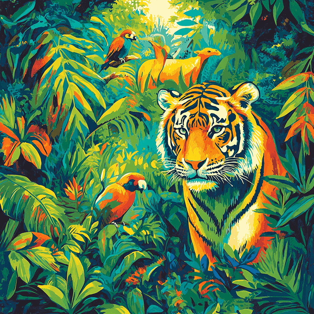 Franz Marc Inspired Exotic Adventure Painting Number Kit