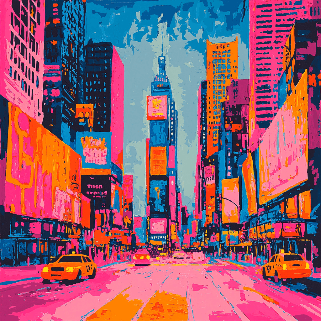 Andy Warhol Inspired Futuristic Urban Lights DIY Paint By Numbers