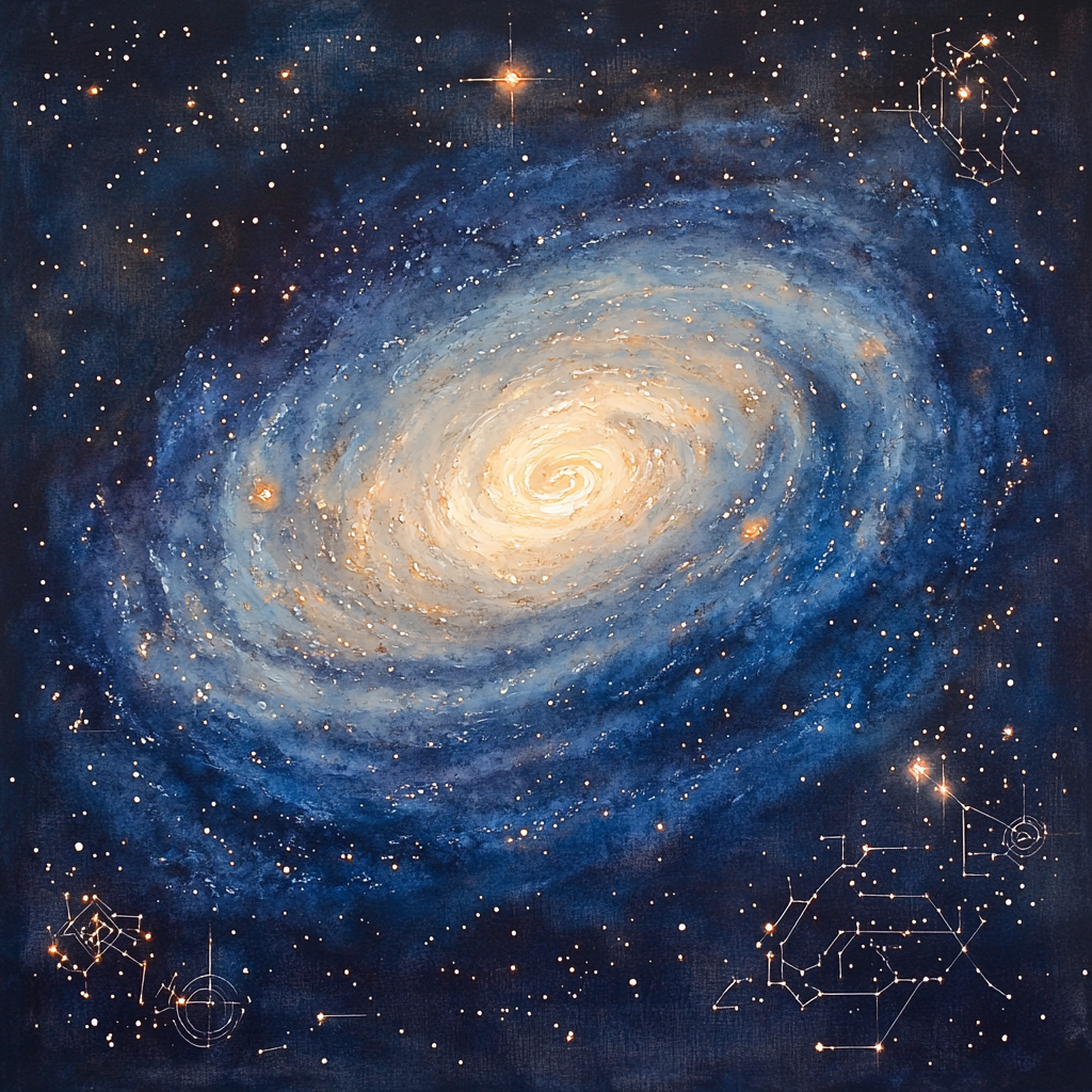 Leonardo Da Vinci Inspired Spiral Nebula Study Numbered painting kits