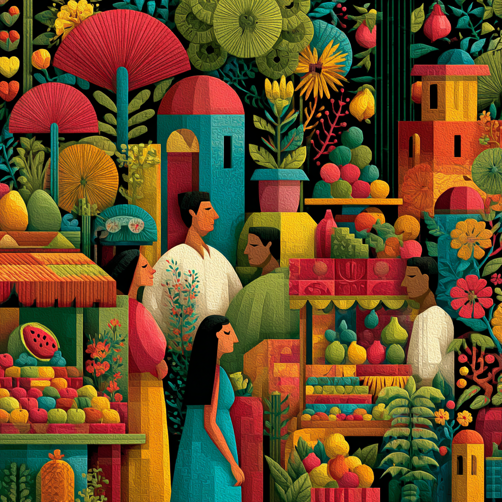 Henri Matisse Inspired Colorful Market Scene DIY paint by numbers