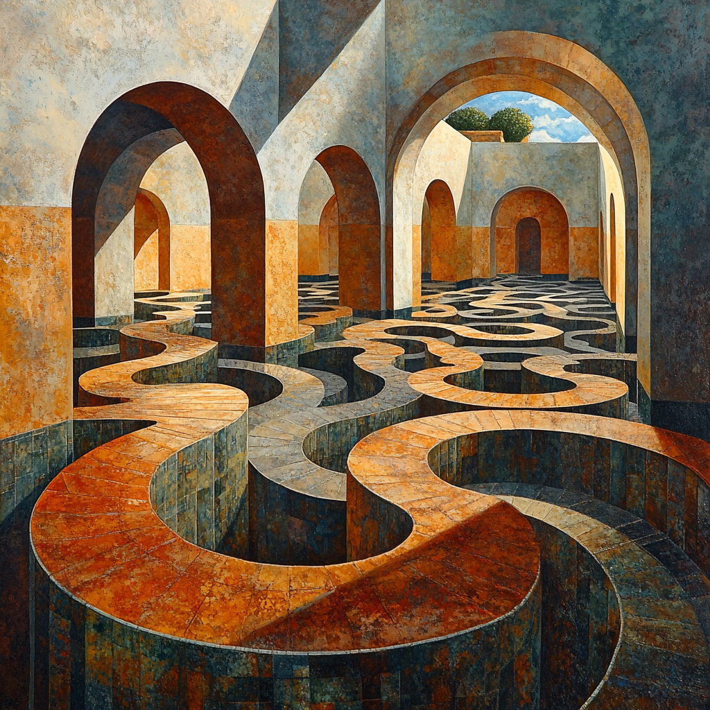 M.C. Escher Inspired Eternal Labyrinths Numbered Painting Kits