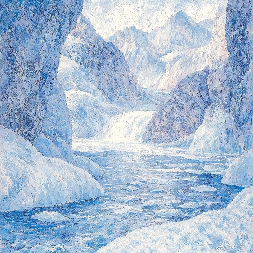 Georges Seurat Inspired Glacial Dreamscape Paint By Numbers Art