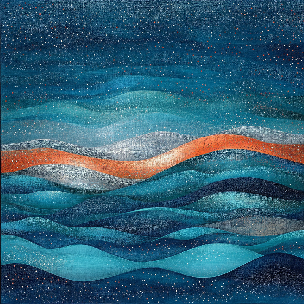 Georges Seurat Inspired Nebula Dunes Numbered painting kits