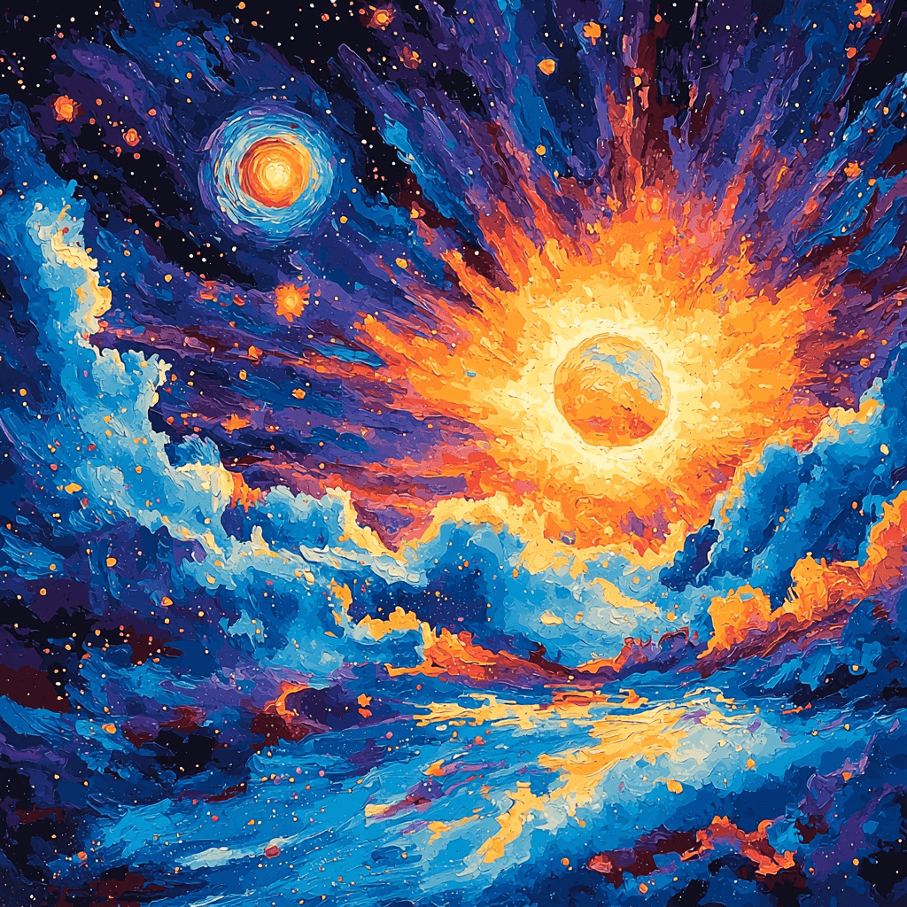 Edvard Munch Inspired Expressionist Cosmic Journey Paint By Numbers Kits