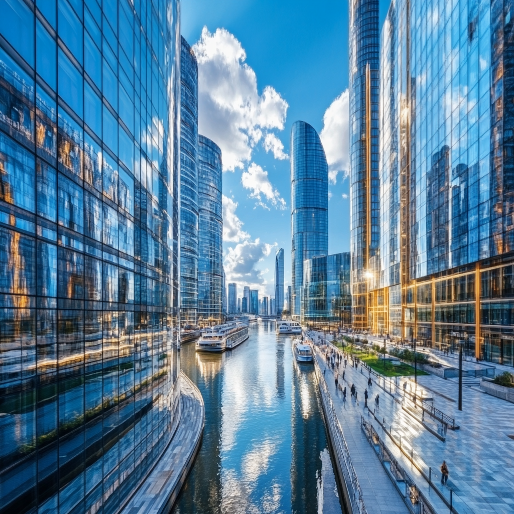 Lujiazui Riverside Sketch Shanghai China painting number kit