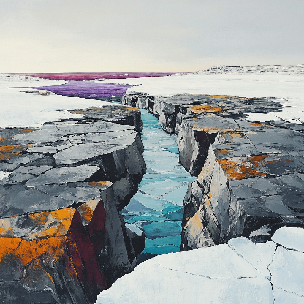 A.Y. Jackson Inspired Arctic Rock Symphony paint by number