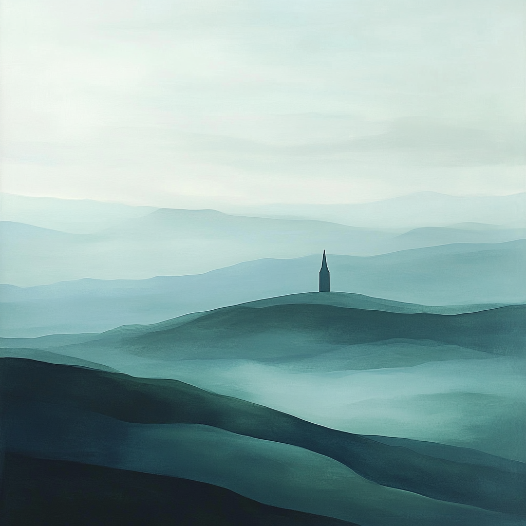 Caspar David Friedrich Inspired Lone Tower DIY paint by numbers