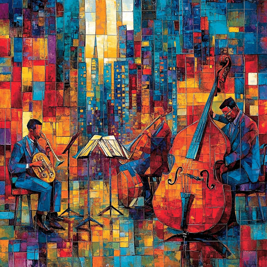Picasso Inspired Jazz Trio Number painting