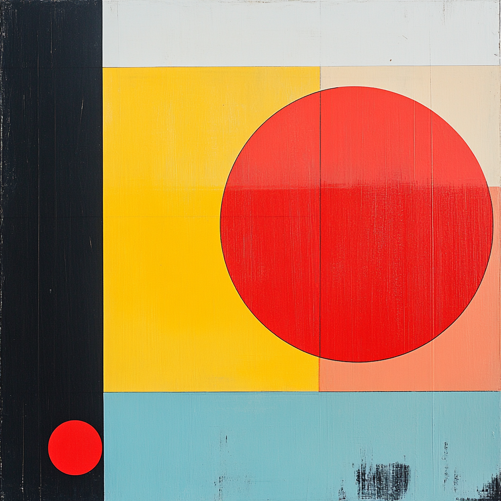 Piet Mondrian Inspired Sunrise Over Grid painting number kit